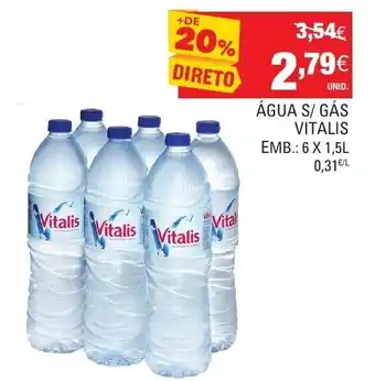 Continente Água S/ Gás Vitalis 6x 1,5L promoção