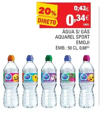 Continente Água C/Gás Aquarel Sport Emoji 50cl promoção