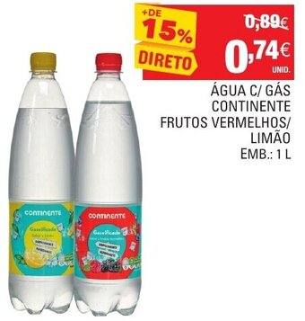 Continente Água C/Gás Continente 1L promoção