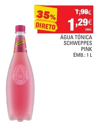 Continente Água Tónica Schweppes pink 1L promoção