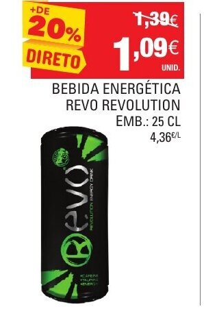Continente Bebida Energética Revo Revolution 25cl promoção