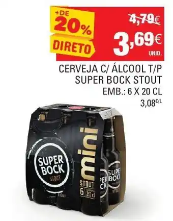 Continente Cerveja C/ Álcool T/P Super Bock Stout 6x20cl promoção