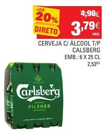 Continente Cerveja C/ Álcool T/P Calsberg 6x25cl promoção