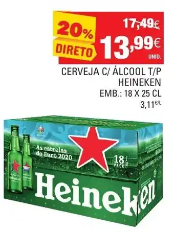 Continente Cerveja C/ Álcool P/T Heineken 18x25cl promoção