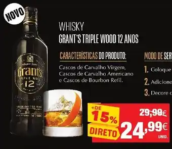 Continente Whisky Grant's Triple Wood 12 Anos promoção