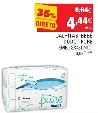 Continente Toalhitas Bebé Dodot Pure 3x48 Unid promoção