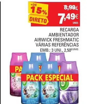 Continente Recarga Ambientador Airwick Freshmatic 3 Unid promoção