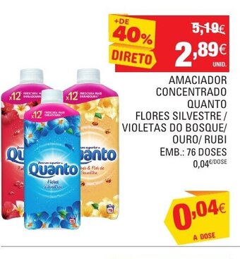 Continente Amaciador Concentrado Quanto 76 Doses promoção