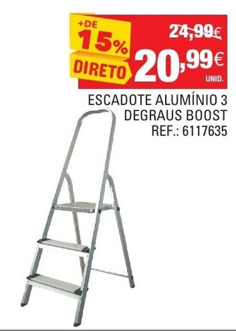 Continente Escadote Alumínio 3 Degraus Boost promoção