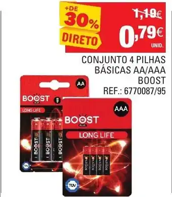 Continente Conjunto 4 Pilhas Básicas AA/AAA Boost promoção