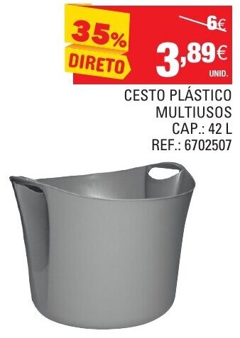 Continente Cesto Plástico Multiusos 42L promoção