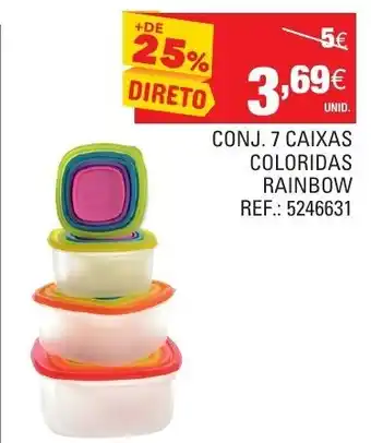 Conj. 7 Caixas Coloridas Rainbow