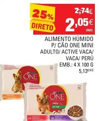Continente Alimento Húmido P/Cão One Mini 4x100g promoção