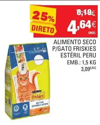 Continente Alimento Seco P/Gato Friskies Estéril Peru 1,5kg promoção
