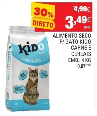 Continente Alimento Seco P/Gato Kido Carne e Cereais 4kg promoção
