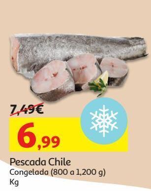 Auchan Pescada congelada chile:800/1.200 kg promoção