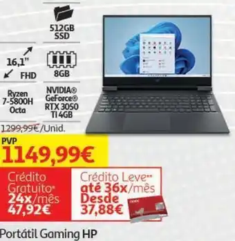 Auchan Pc portatil gaming hp 16-e0039np promoção