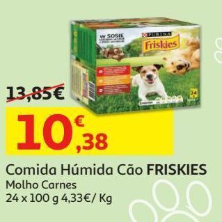 Auchan Comida húm cão friskies:molho carnes 24x100g promoção