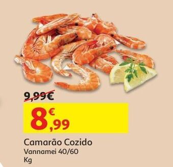 Auchan Camarão cozido 40/60:vannamei kg promoção