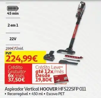 Auchan Aspirador vertical hoover: recarregavel hf522sfp 011 promoção