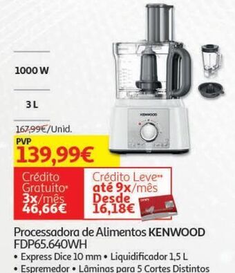 Auchan Processador alimentos kenwood: fdp65.640wh promoção