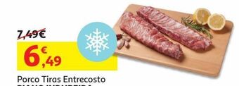 Auchan Porco tiras entrecosto:piano cong. kg indubeira promoção