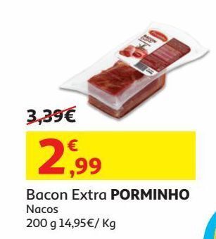 Auchan Bacon extra porminho:nacos 200 g promoção