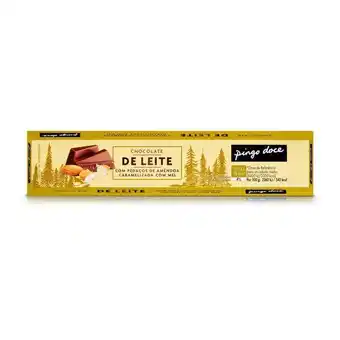Chocolate de leite com pedaços de amêndoa caramelizada pingo doce