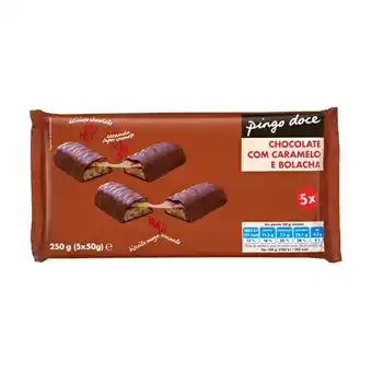 Pingo Doce Snack de chocolate com caramelo e bolacha pingo doce - pack 5 promoção
