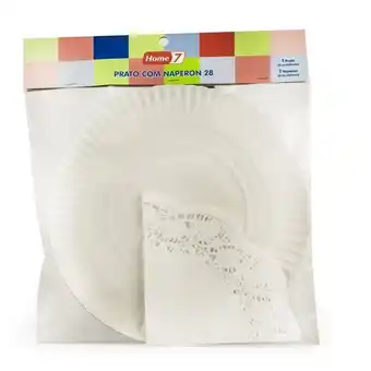 Prato de cartão 28 cm com naperão 32 cm home 7