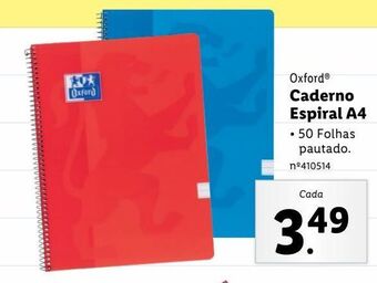 Caderno espiral oxford