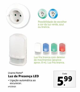 Lidl Luz noturna led promoção