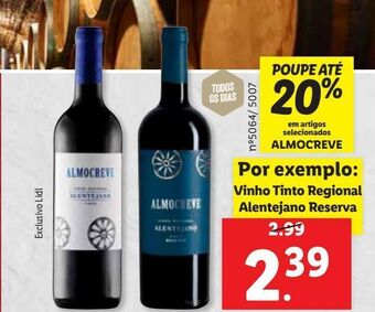 Lidl Vinho tinto almocreve promoção