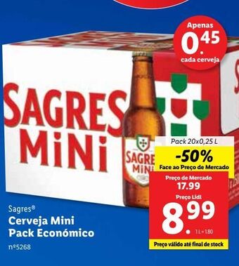 Lidl Cerveja sagres mini promoção