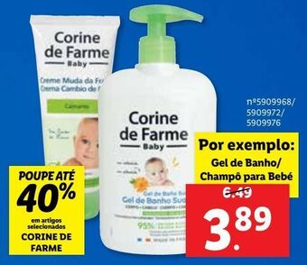 Lidl Higiene bebé corine de farme promoção
