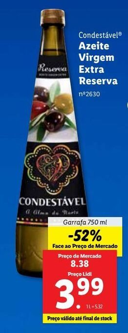 Lidl Azeite extravirgem condestável promoção