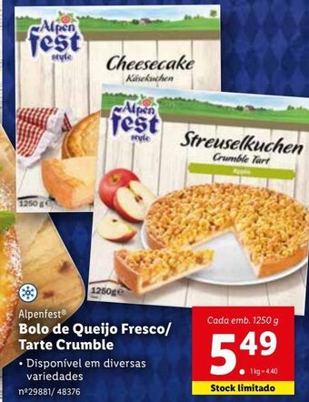 Lidl Bolos alpenfest promoção