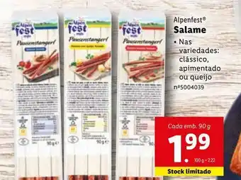 Lidl Salame alpenfest promoção