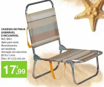 Cadeira de Praia Dobrável e Inclinável ø19x1mm 47x52x65cm