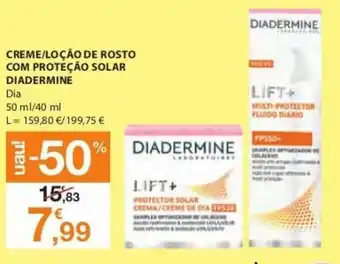 E.Leclerc Creme/Loção de Rosto com Proteção Solar Diadermine 50ml/40ml promoção