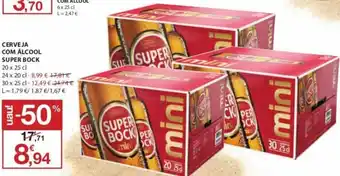 E.Leclerc Cerveja com Álcool SUper Bock 20x25cl/ 24x20cl/ 30x25cl promoção
