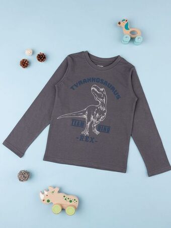 Prénatal T-shirt bimbo cinzenta "dinosauro - prénatal promoção