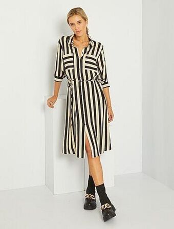 Kiabi Vestido-camisa às riscas 'jdy' promoção
