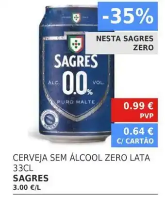 Minipreço Sagres Cerveja Sem Álcool Zero Lata 33CL promoção