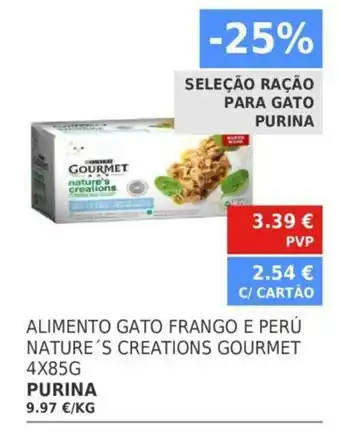 Minipreço Purina Alimento Gato Frango E Perú Nature's Creations Gourmet 4x85G promoção