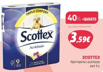 Coviran Scottex Papel Higiénico Acolchoado pack 9 u. promoção