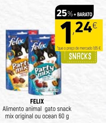 Coviran Felix Alimento Animal Gato Snack Mix Original ou Ocean 60g promoção