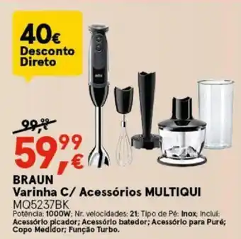 Worten Braun Varinha C/ Acessórios Multiqui promoção