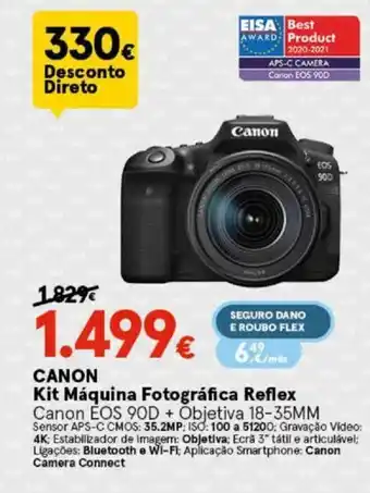 Worten Canon Kit Máquina Fotográfica Reflex promoção