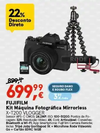Worten Fujifilm Kit Máquina Fotográfica Mirrorless promoção
